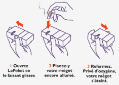 utilisation du cendrier de poche